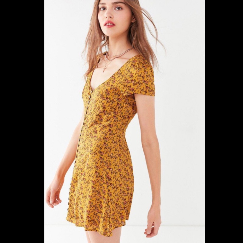 Urban Outfitters Mindy Button-Front Mini Dress